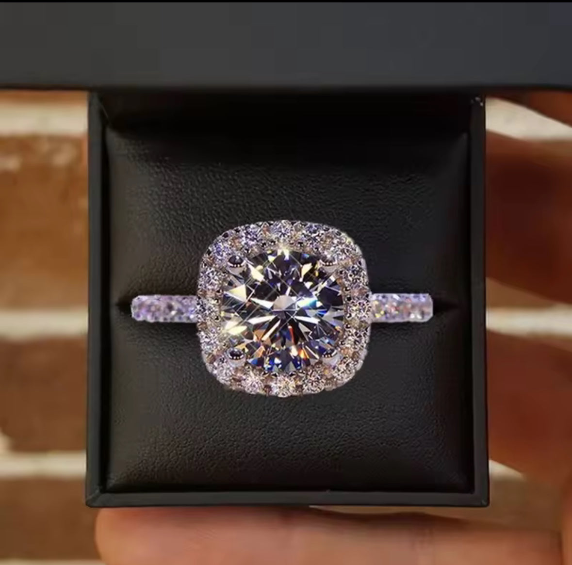 Silver Engagement Wedding Ring