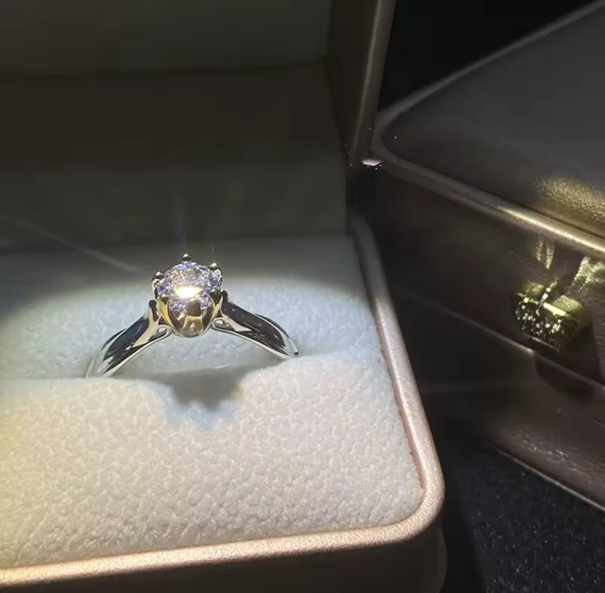 Gold Moissanite Ring for Women