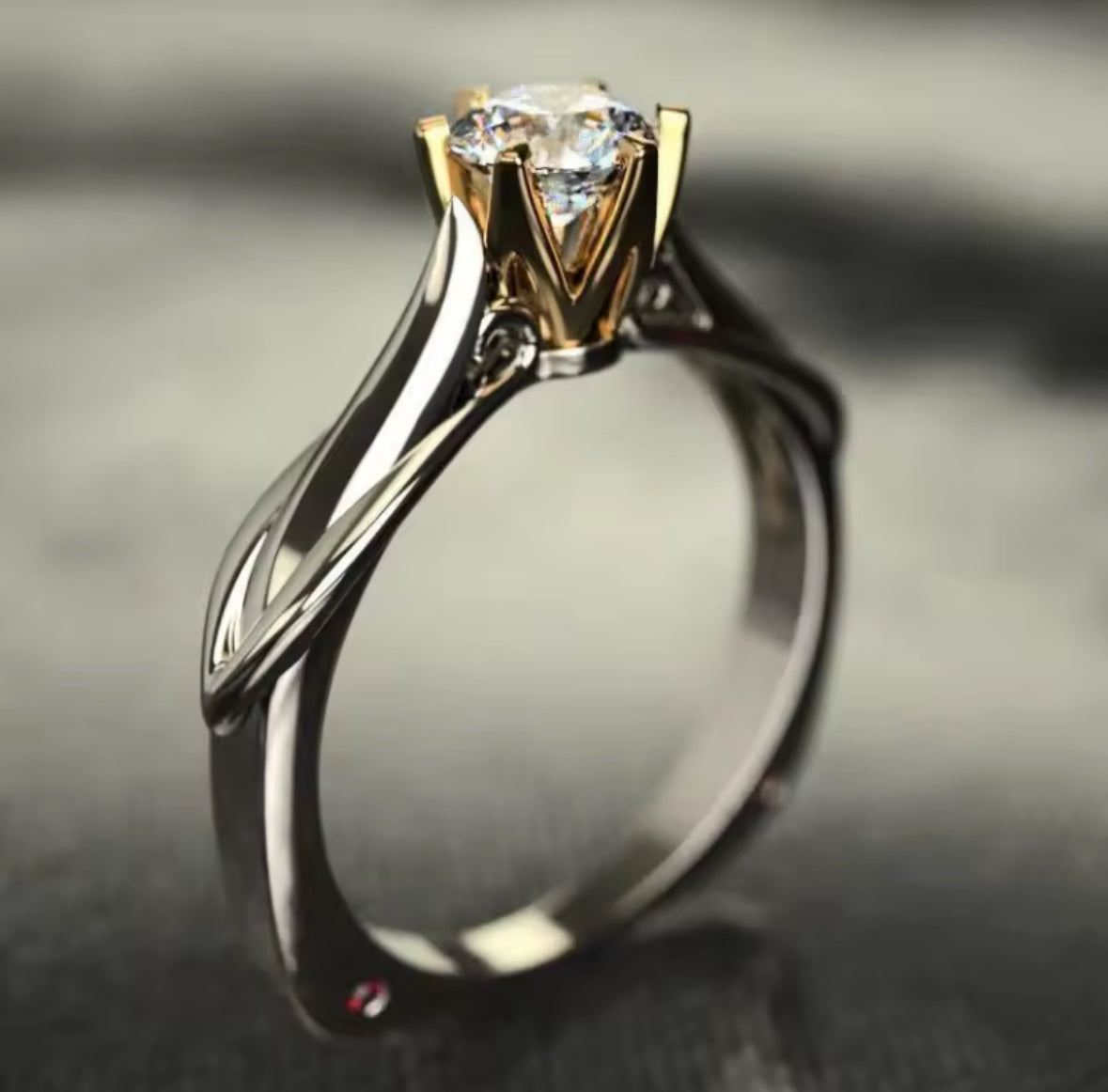 Gold Moissanite Ring for Women